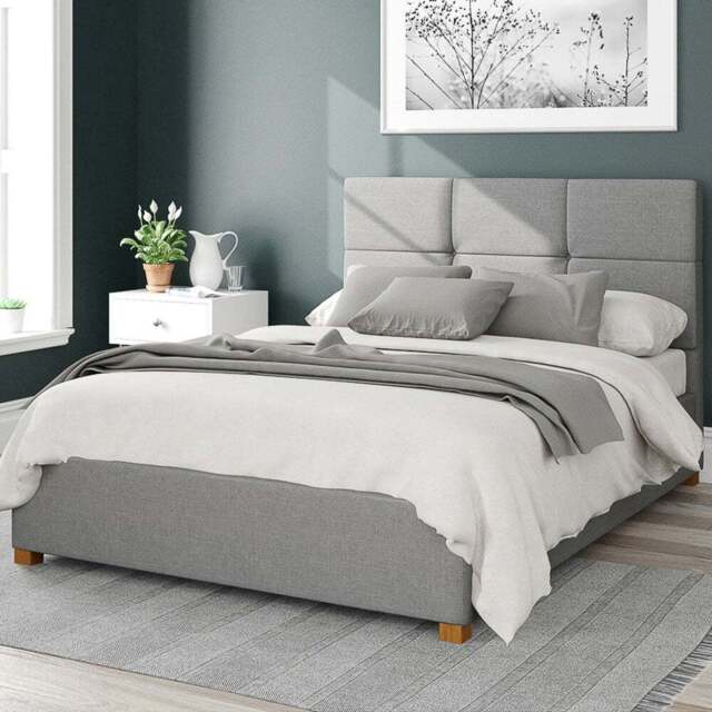 Aspire Caine Double Grey Eire Linen Ottoman Bed - Aspire Beds - Wilko - image 1