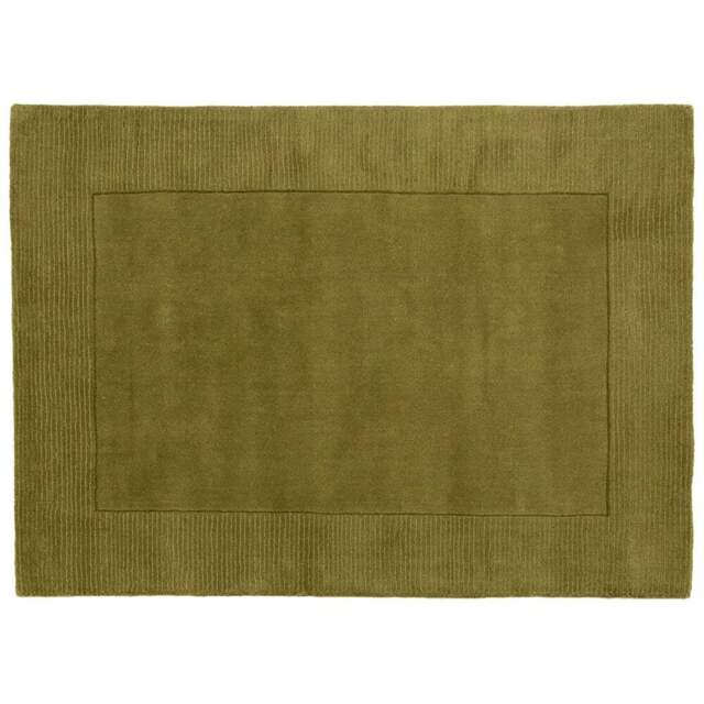 Esselle Home Esme Olive Wool Rug 80 x 150cm - Size: 150 x 80 x 1.8cm - Green - Wilko - image 1