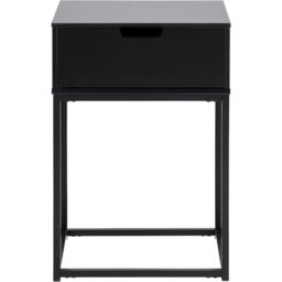 Florence Mitra Single Black Drawer Bedside Table - Size: Single Drawer - Furniture To Go - Wilko - thumbnail 4
