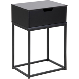 Florence Mitra Single Black Drawer Bedside Table - Size: Single Drawer - Furniture To Go - Wilko - thumbnail 3