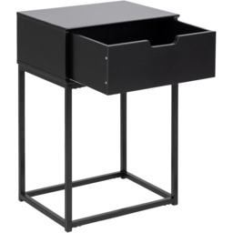 Florence Mitra Single Black Drawer Bedside Table - Size: Single Drawer - Furniture To Go - Wilko - thumbnail 6