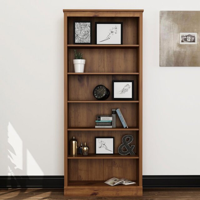 Camford Mexican 6 Shelf Pine Bookcase - Brown - Wilko - image 1