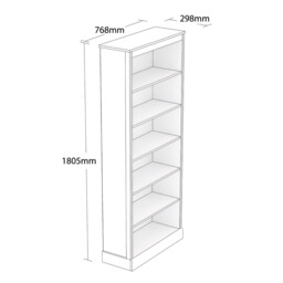 Camford Mexican 6 Shelf Pine Bookcase - Brown - Wilko - thumbnail 4