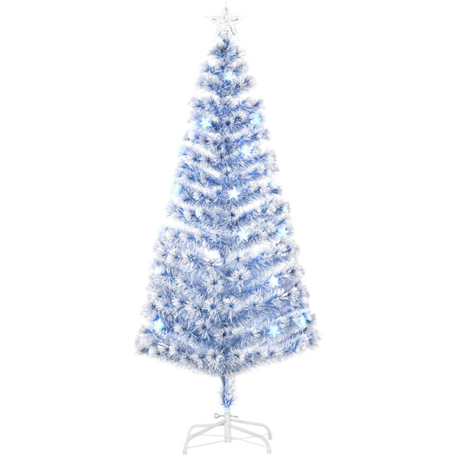 Everglow Fibre Optic LED Pre-Lit Blue Artificial Christmas Tree 6ft - Multi - Wilko - image 1