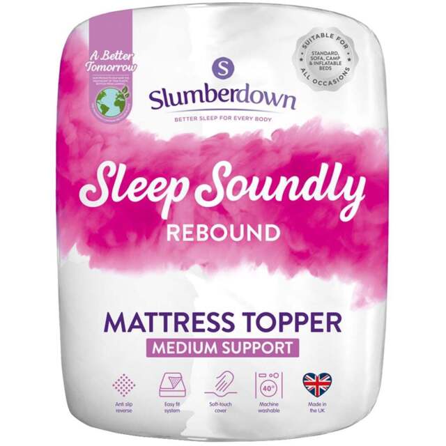 Slumberdown Double Sleep Soundly Rebound Mattress Topper - White - Wilko - image 1