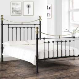 Julian Bowen Victoria Double Satin Black Bed - Wilko