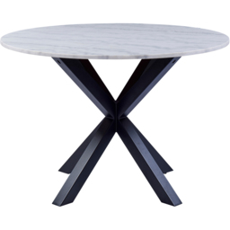 Florence Heaven 4 Seater Marble Top Round Dining Table Set with White and Black - White/ Black - Wilko - thumbnail 6