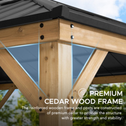 Sunjoy Ernir 3.93 x 4.52m Anthracite Cedar Wood Gazebo - Black - Wilko - thumbnail 6