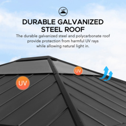 Sunjoy Ernir 3.93 x 4.52m Anthracite Cedar Wood Gazebo - Black - Wilko - thumbnail 7