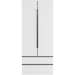 FWStyle Lania 2 Door 2 Drawer White Scalloped Ripple Effect Combination Wardrobe - Size: 2 Door, 2 Drawer - Wilko - thumbnail 5