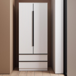 FWStyle Lania 2 Door 2 Drawer White Scalloped Ripple Effect Combination Wardrobe - Size: 2 Door, 2 Drawer - Wilko - thumbnail 6