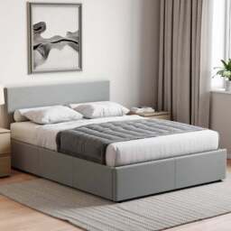 VIDA DESIGNS Veronica King Size Light Grey Linen Ottoman Bed - Wilko - thumbnail 1