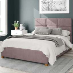 Aspire Caine King Size Blush Plush Velvet Ottoman Bed - Pink - Aspire Beds - Wilko