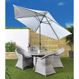 Wild Dove Crank and Tilt Parasol 2.7m - Grey - Wilko - thumbnail 4