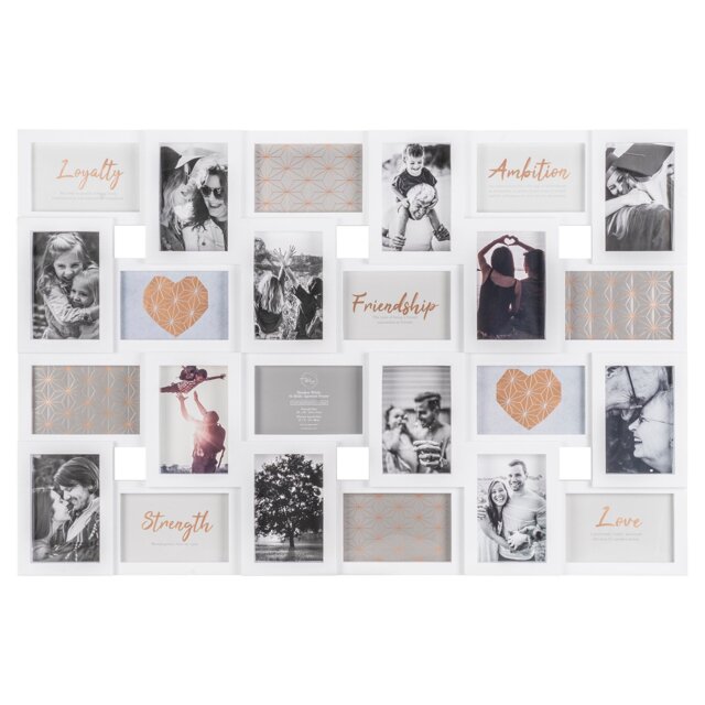 Hendon White 24 Multi Aperture Photo Frame - Size: A6 - The Port. Co Gallery - Wilko - image 1