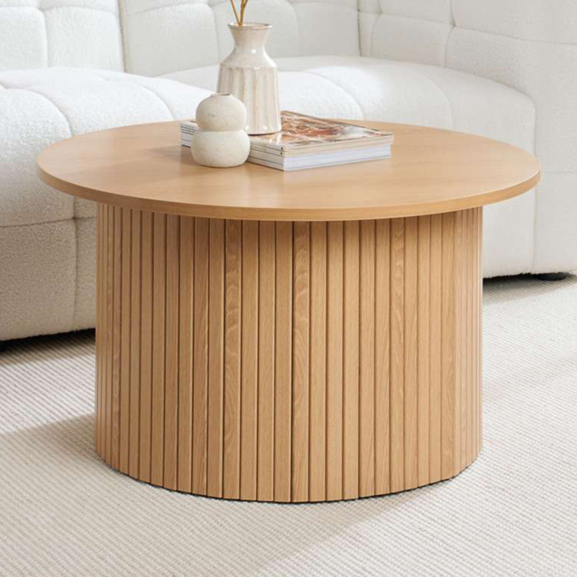 Birlea Axel Round Fluted Brown Coffee Table - Size: 40 x 120 x 80cm - SleepSoul - Wilko - image 1