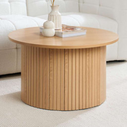 Birlea Axel Round Fluted Brown Coffee Table - Size: 40 x 120 x 80cm - SleepSoul - Wilko - thumbnail 1