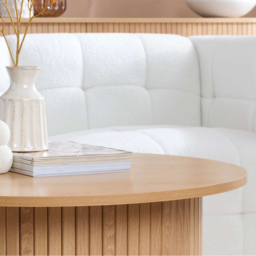 Birlea Axel Round Fluted Brown Coffee Table - Size: 40 x 120 x 80cm - SleepSoul - Wilko - thumbnail 6