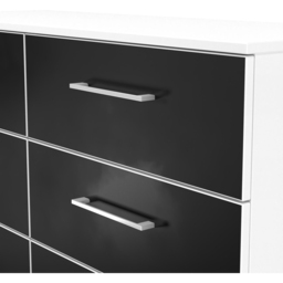 Crowndale Worcester 6 Drawer Matt Black and White Wide Chest of Drawers Ready Assembled - Black Matt & White - Wilko - thumbnail 6