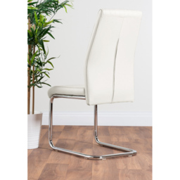 Furniturebox Fontana Set of 2 White and Chrome Faux Leather Dining Chair - Wilko - thumbnail 5