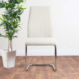 Furniturebox Fontana Set of 2 White and Chrome Faux Leather Dining Chair - Wilko - thumbnail 6