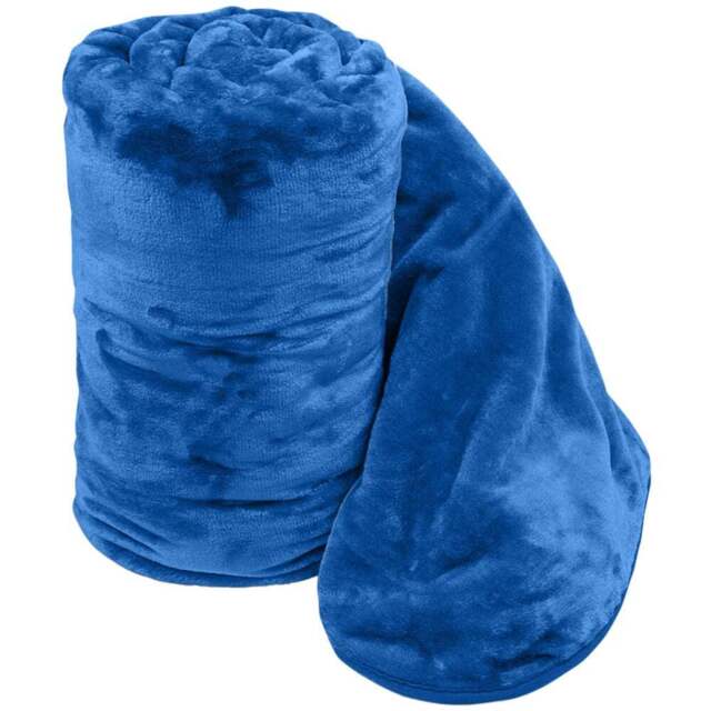 Velosso Royal Blue Mink Throw 150 x 200cm - Size: 150 x 200 x 1cm - Wilko - image 1