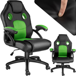 tectake Mike Black and Green Gaming Chair - Size: 114.5 x 68 x 69cm - Wilko - thumbnail 3