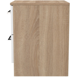 Crowndale Devon 2 Drawer Matt White and Bardolino Oak Compact Bedside Cabinet Ready Assembled - White Matt & Bardolino Oak - Wilko - thumbnail 4
