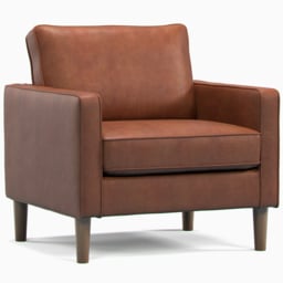 Bexhill Tan Faux Leather Armchair - Size: 82 x 65 x 75cm - Brown - Wilko - thumbnail 3