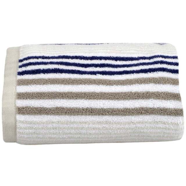 Allure Bath Fashions Striped Cotton Navy Hand Towel - Size: 50 x 90cm - Blue - Wilko - image 1