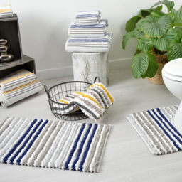 Allure Bath Fashions Striped Cotton Navy Hand Towel - Size: 50 x 90cm - Blue - Wilko - thumbnail 3
