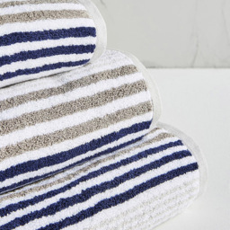Allure Bath Fashions Striped Cotton Navy Hand Towel - Size: 50 x 90cm - Blue - Wilko - thumbnail 4