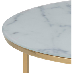 Florence Alisma White Marble Effect and Gold Round Coffee Table - Furniture To Go - Wilko - thumbnail 5