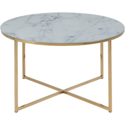 Florence Alisma White Marble Effect and Gold Round Coffee Table - Furniture To Go - Wilko - thumbnail 3