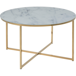 Florence Alisma White Marble Effect and Gold Round Coffee Table - Furniture To Go - Wilko - thumbnail 4