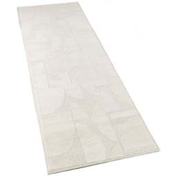 Desire Rugs Hamilton Cream Abstract Motif Rug 60 x 220cm - Size: 220 x 60 x 1.3cm - Wilko