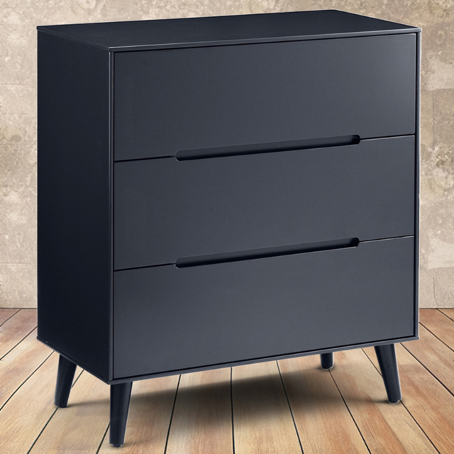 Julian Bowen Alicia 3 Drawer Matt Anthracite Chest of Drawers - Black - Wilko - image 1
