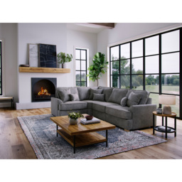 Alba City 5 Seater Steel Fabric Right Hand Corner Sofa - Grey - Wilko - thumbnail 7
