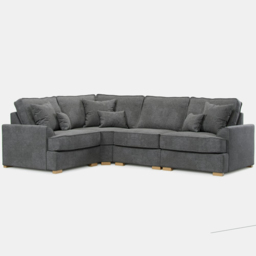 Alba City 5 Seater Steel Fabric Right Hand Corner Sofa - Grey - Wilko - thumbnail 3