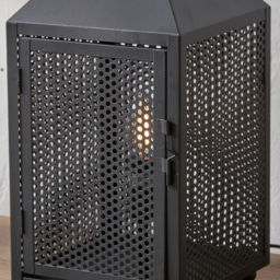 Pacific Lifestyle Folkstone Matt Black Metal Punched Lantern Table Lamp - Wilko - thumbnail 5