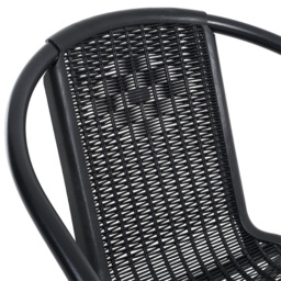 Living and Home Set of 4 Black Wicker Stackable Garden Chair - Size: 71 x 44 x 37cm - Wilko - thumbnail 4