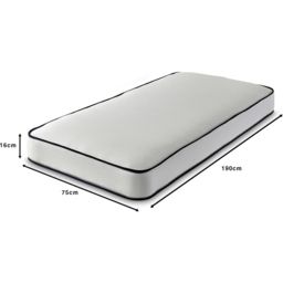 Extreme Comfort Small Single Blue and White Flat Top Open Coil Spring Mattress - eXtreme comfort ltd - Wilko - thumbnail 6
