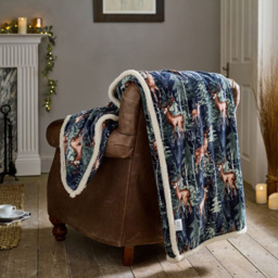 Deyongs Navy Stag Throw 140 x 180cm - Blue - Wilko - thumbnail 3