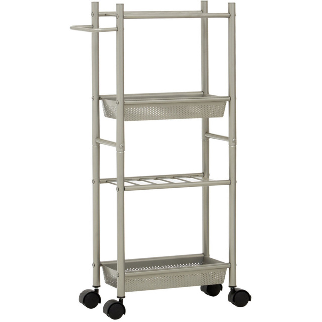 Dara 4-Tier Nickel Trolley with Two Baskets - Size: 4 Tier - Silver - Premier Housewares - Wilko - image 1