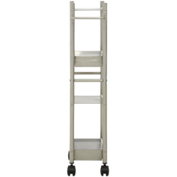 Dara 4-Tier Nickel Trolley with Two Baskets - Size: 4 Tier - Silver - Premier Housewares - Wilko - thumbnail 4