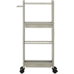 Dara 4-Tier Nickel Trolley with Two Baskets - Size: 4 Tier - Silver - Premier Housewares - Wilko - thumbnail 6