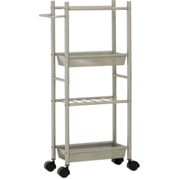 Dara 4-Tier Nickel Trolley with Two Baskets - Size: 4 Tier - Silver - Premier Housewares - Wilko - thumbnail 1