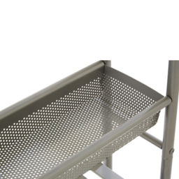 Dara 4-Tier Nickel Trolley with Two Baskets - Size: 4 Tier - Silver - Premier Housewares - Wilko - thumbnail 7