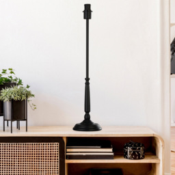Lighting Collection Baldwin II White Spindle Black Table Lamp Base - Size: 56.5 x 16 x 16cm - Wilko - thumbnail 3