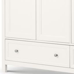 Julian Bowen Maine 3 Door 2 Drawer Surf White Combination Wardrobe - Size: 3 Door, 2 Drawer - Wilko - thumbnail 6